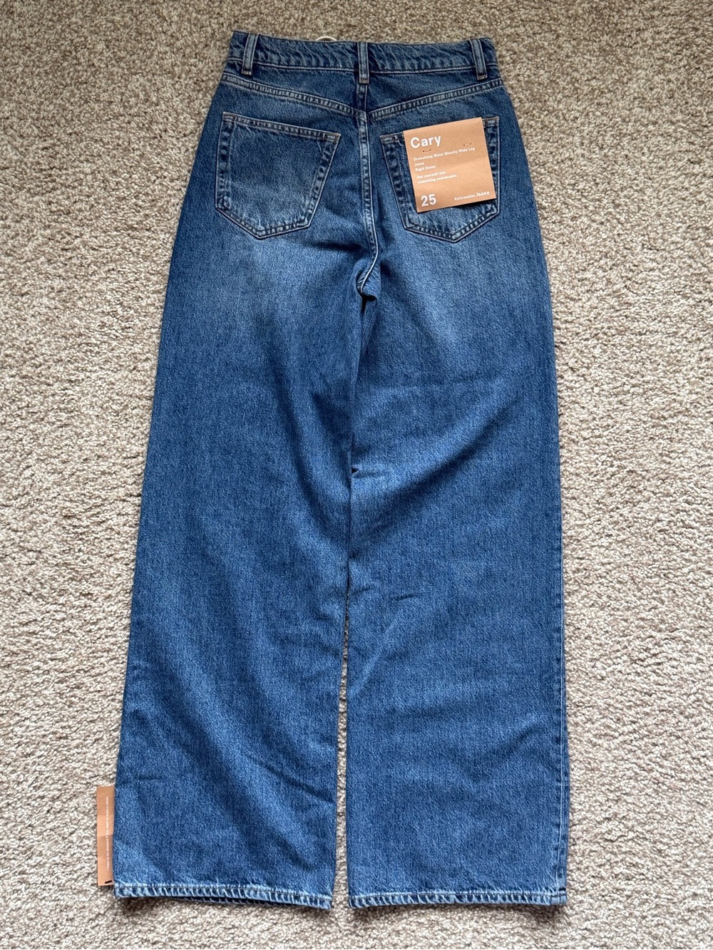NWT Reformation Cary Drawstring Wide Leg Jeans High Rise Slouchy Fit Size 25 - Picture 3 of 4